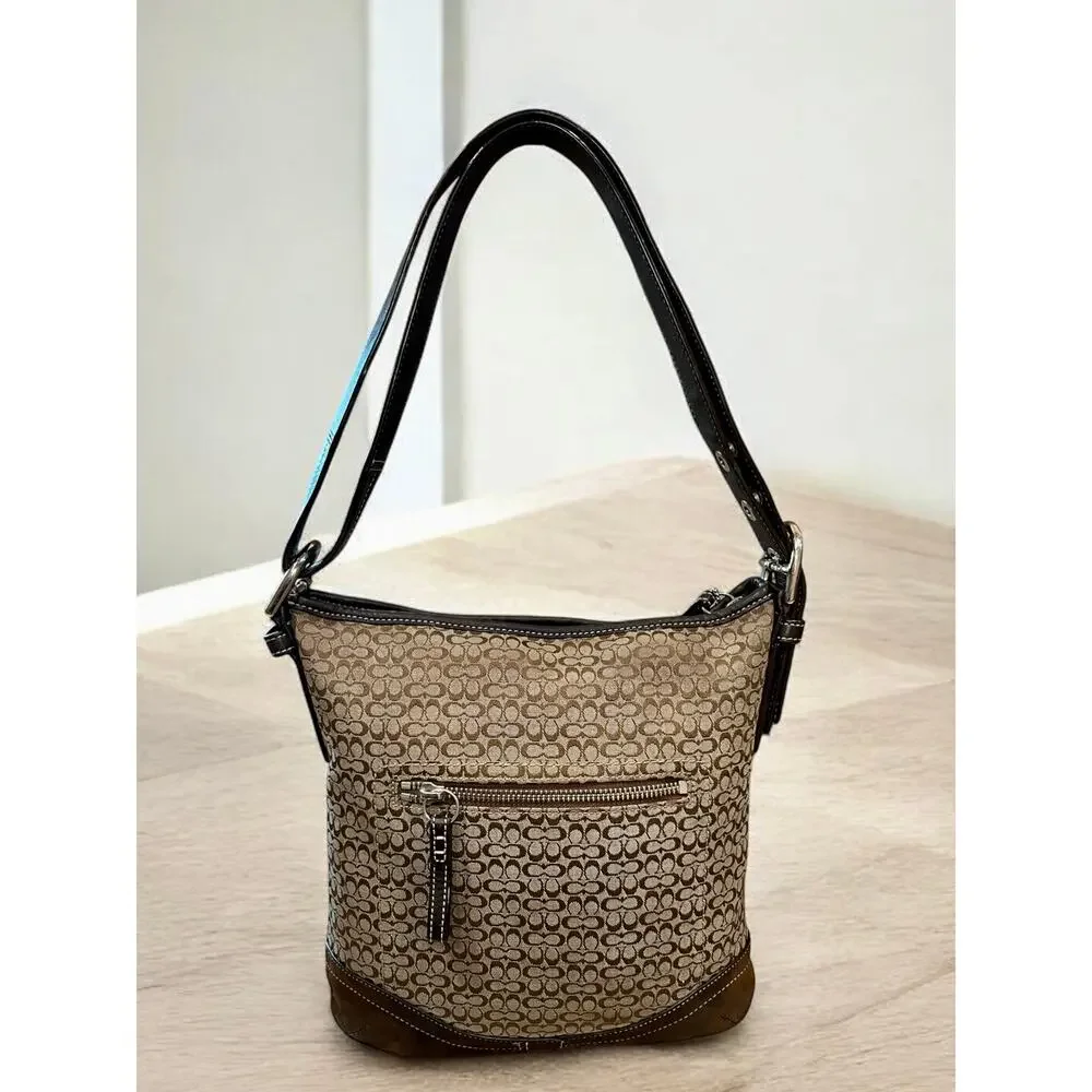 Y2K Coach F10944 Mini Signature Duffle Bag & Wristlet